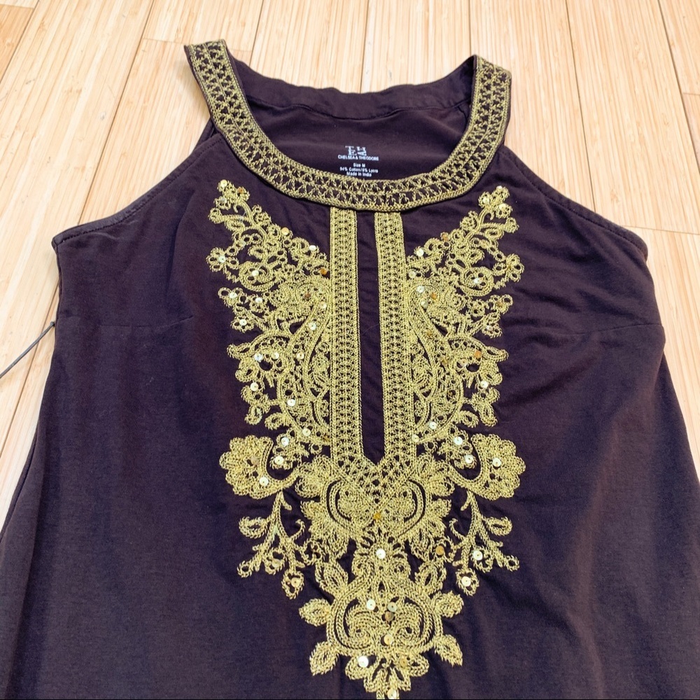 Thea Chelsea & Theodore Embroidered Sofft Dress, M - Picture 10 of 15